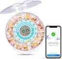 Zoksi Upgrade Bluetooth Smart Automatic Pill Dispenser, Distributeur électronique de médicaments pour les personnes âgées, 28 Compartiments Organisateur de médicaments avec son/éclairage/alarme d'application (Avoir la vidéo d'opération ci-dessous)