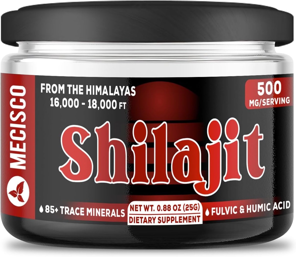 25g Shilajit Pure Himalayan Organic - La résine Shilajit contient des minéraux naturels fulvic, acide humique et 85+ traces - Soutien à la production d'énergie, santé cérébrale, système immunitaire et équilibre corporel