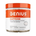 Genius Caféine - Pilules de caféine microencapsulées à libération prolongée pour une énergie et une mise au point fluides et durables - Pas de jitters ou de crash - 100mg par gélule - 100 portions - Booster de performance naturelle