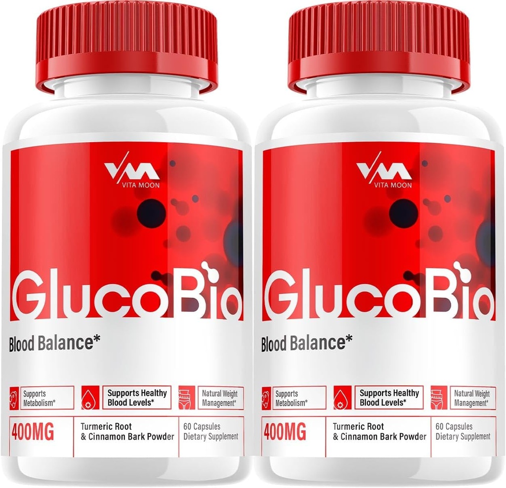 (2 packs) Gluco Bio Healthy Vitamine Support Supplément - Formule avancée GlucoBio, Gluco Bio Maximum Strength Reviews, 120 Capsules