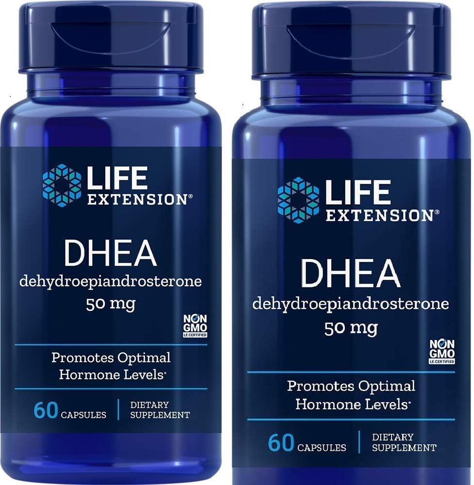 Prolongation de la durée de vie, DHEA 50 Mg, 60 capsules (2 paquets)