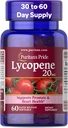 Puritan's Pride Premium Lycopene 20mg, complément alimentaire pour la prostate, l'antioxydant, la santé cardiaque et le soutien sanitaire global, 1 mois d'approvisionnement, 60 softgels à libération rapide