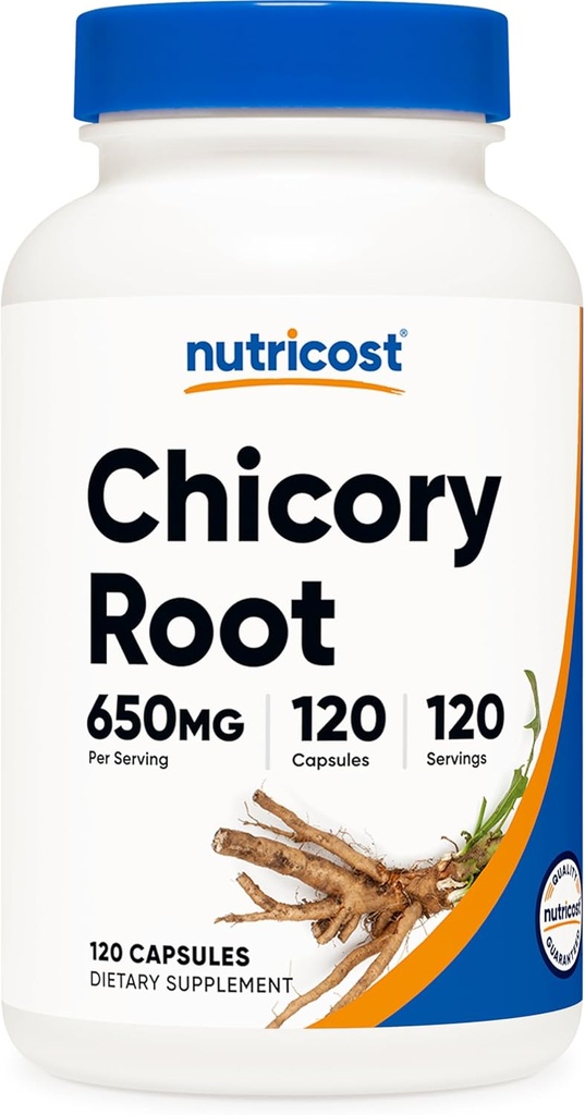 Nutricost Chicory Root 650mg Par Capsule - 120 Capsules à base végétale, non-OGM, sans gluten