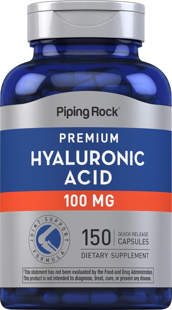 Supplément à l'acide hyaluronique de la roche piquante 100 mg de 150 capsules sous forme d'hyaluronate de sodium