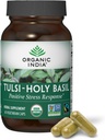 ORGANIC INDIA Tulsi Holy Basil Capsules - Holy Basil Extract - Holy Basil Leaf Supplement, Herbal Supplement, Immune Support, Stress Relief, Vegan, Gluten-Free, Kosher, Organic, Non-GMO - 60 Capsules