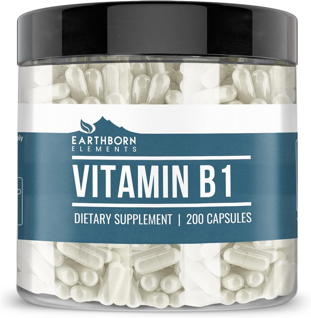 Éléments terriens Vitamine B1, Mononitrate de Thiamine, Pure & Non dilué, Pas d'additifs