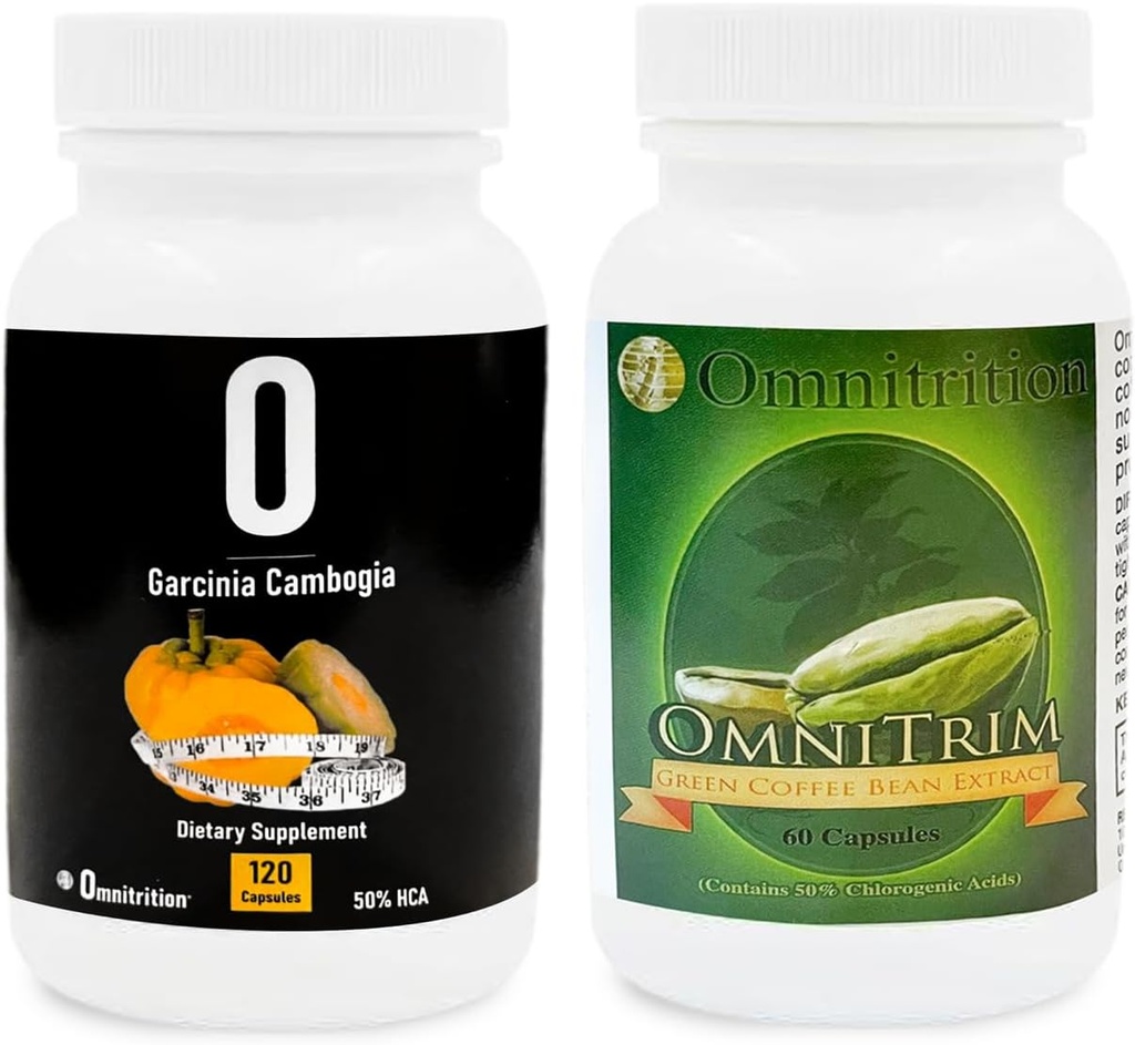 Kit de compléments d'omnitrition : Extrait de fèves de café vert (60 capsules) et Garcinia Cambogia (120 capsules de légumes)