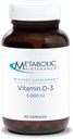 Metabolic Maintenance Vitamin D3 5000 IU - Superior Absorption Pure Vitamin D3 & Vitamin C - Extra Strength Bone, Immune, Mood + Cardiovascular Support Supplement, No Fillers (90 Softgel Capsules)