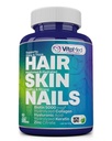 VitaMed Cheveux, peau et ongles – Biotine 5000 mcg, collagène, OptiMSM, kératine, acide hyaluronique et silice soutient la croissance des cheveux, peau radiante, ongles forts.