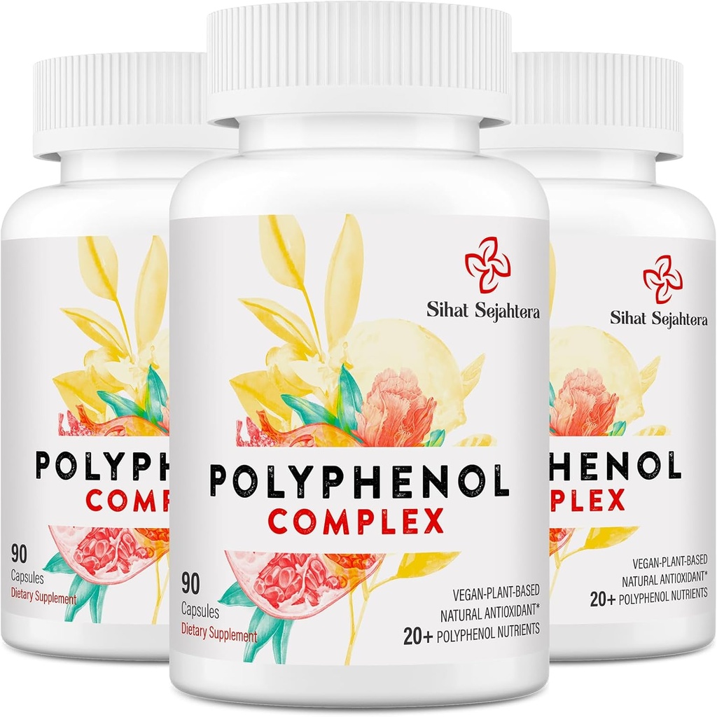Supplément de polyphénols de 67 500 MG - Antioxydants puissants et polyphénol pour la défense de l'âge, Polyphénol Superfood, Quercetin, Resvératrol, Thé vert, Plant-Based & Energy, Immune Support, 270 Capsules