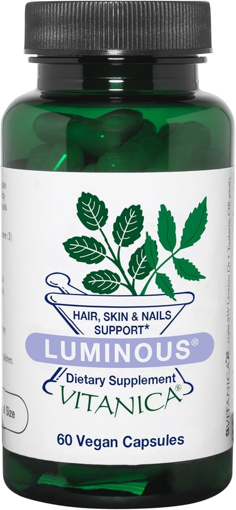 Vitanica Lumineux, Cheveux, Skin and Nail Support, Vegan, 60 Capsules