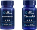 Prolongation de la vie Bio-Quercetine Immune et santé cardiaque Antioxydant 30 capsules + vitamine D3 5000 UI 60 Softgels