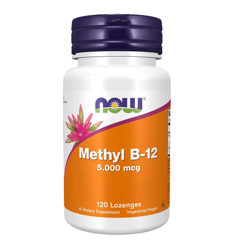 MAINTENANT Aliments Méthyl B12 - méthylcobalamine Plus acide folique - 5 000 MCG (120 Lozenges)