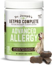 VetPro Advanced Allergy and Ditch Support for Dogs - Supports Allergies saisonnières, peau de démangeaison et immunité - Enhanced with Salmon Oil, Probiotics & Colostrum for Allergies, Immune Support, & Gut Health