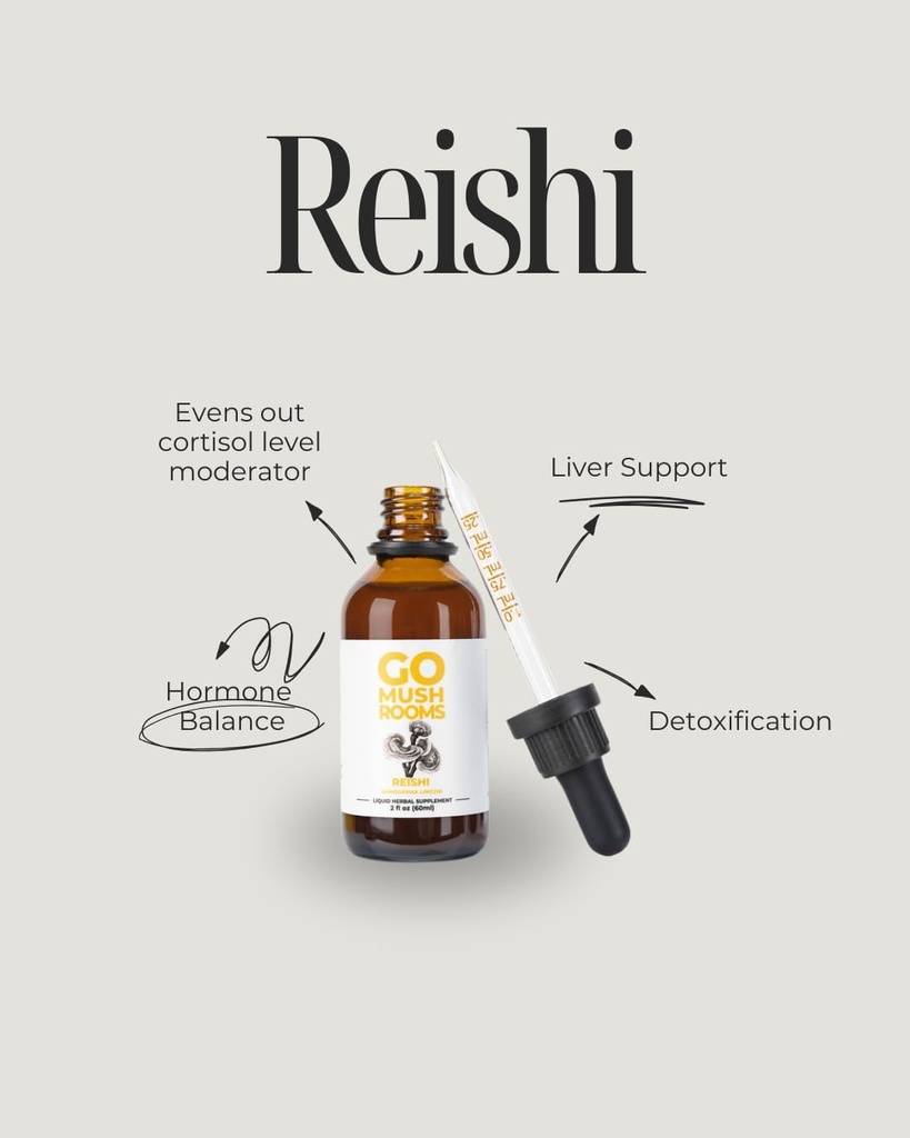 Supplément de teinture de champignons Reishi - Dual Extracted Fruiting Body to Support Repos & Relaxation - 2 fl oz (60 portions)*