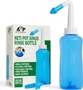Neti Pot Sinus Rinse Bouteille pour Relief Sinus Naturel - Nettoyant Nez Rinse pression pour Adulte & Enfant - Système d'irrigation nasale par Abraham The Pharmacist