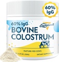 Poudre de supplément de colostrum bovine - 60 % d'IgG 3000 mg pour Gut, Croissance des cheveux, Beauté et Immune, Facile à mélanger, Sans saveur (50 portions)