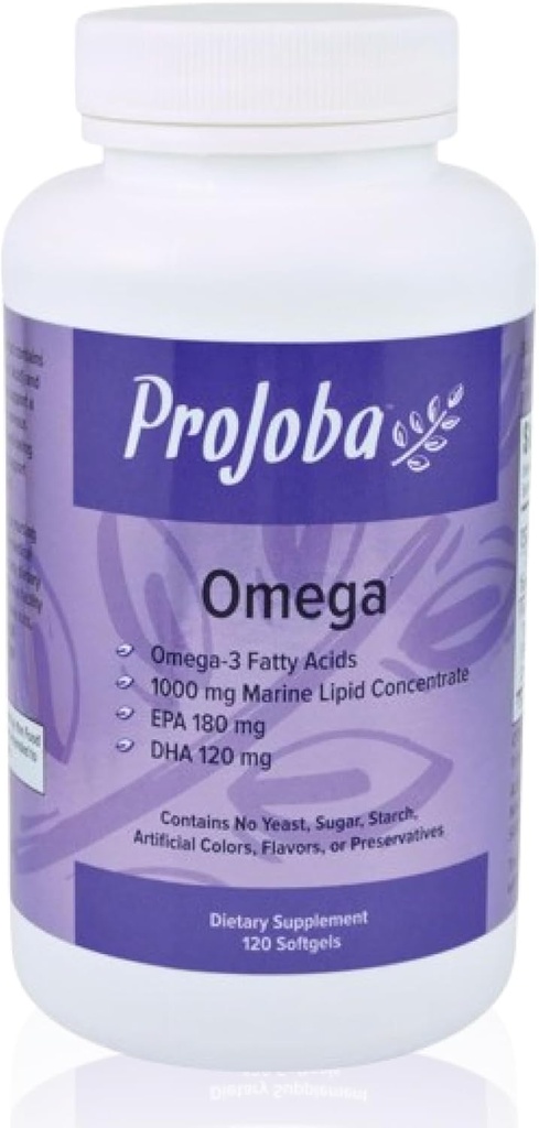 Youngevity Projoba OmegaMC - 1000 mg Omega-3 - Haute puissance - 180 EPA et 120 DHA pour promouvoir la santé du cerveau et du coeur -120 Softgels (paquet de 2)