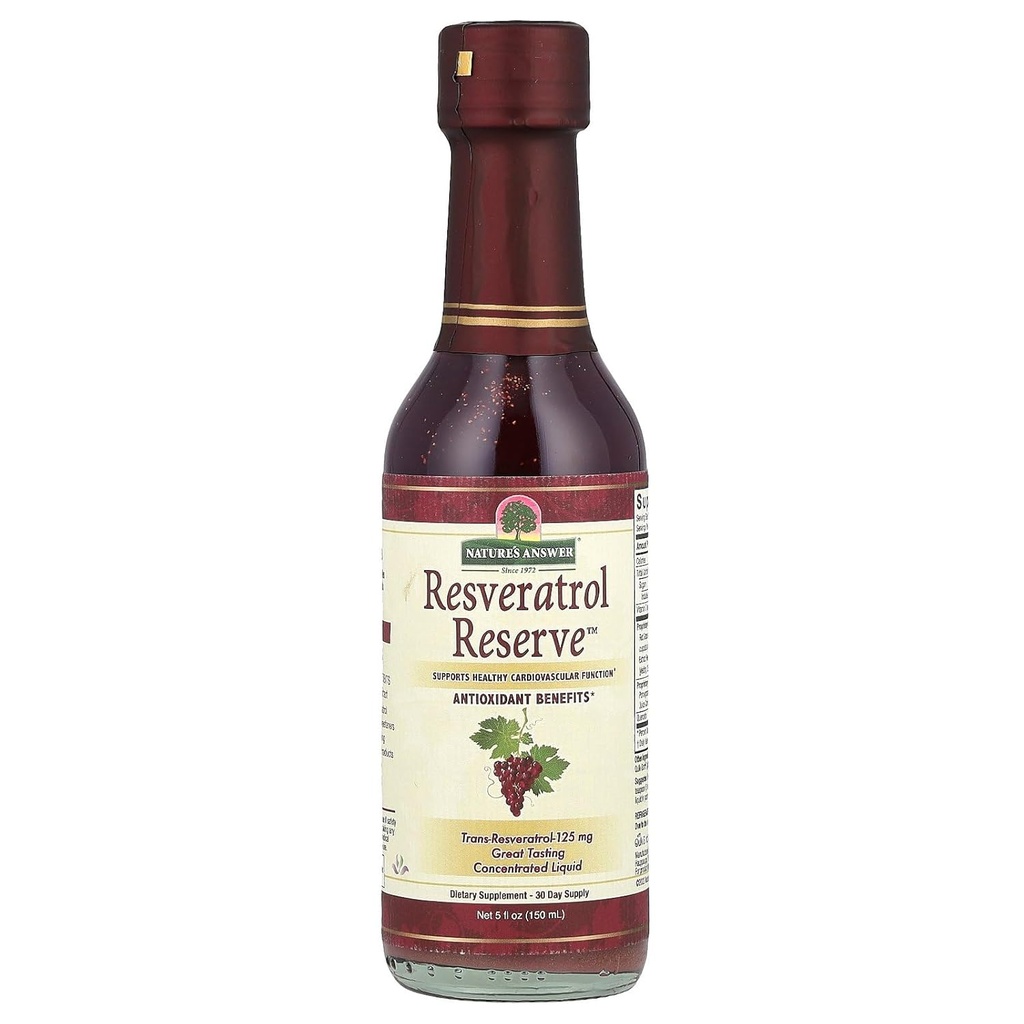 Nature's Answer Alcohol-Free Resveratrol Reserve 5oz Concentrated Liquid | Packed with Antioxidants | Promotes Overall Well-Being | Immune System Support | Single Count