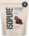 Isopure faible carb 100% pur poudre de protéines de lactosérum, sans gluten, avec des vitamines, chocolat noir, 25g de protéines par portion, 1 Lb, 14 portions (paquetage mai Vary)