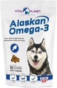 Planète Vital - Omega-3 de l'Alaska pour les chiens, huile de poisson sauvage de l'Alaska – 30 Chews doux parfumés Hickory