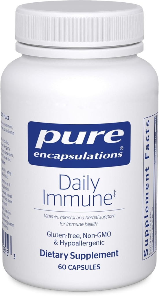 Encapsulations pures Immunination quotidienne Formule immunitaire complète avec soutien à la vitamine, aux minéraux et aux plantes
