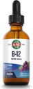 KAL B12 1000 mcg DropIns, High Absorption Liquid B12 Vitamin, Healthy Energy Supplements for Metabolism, Heart Health, Nerve, Red Blood Cell Support, Natural Grape Flavor B12 Drops, 196 Servings, 2oz