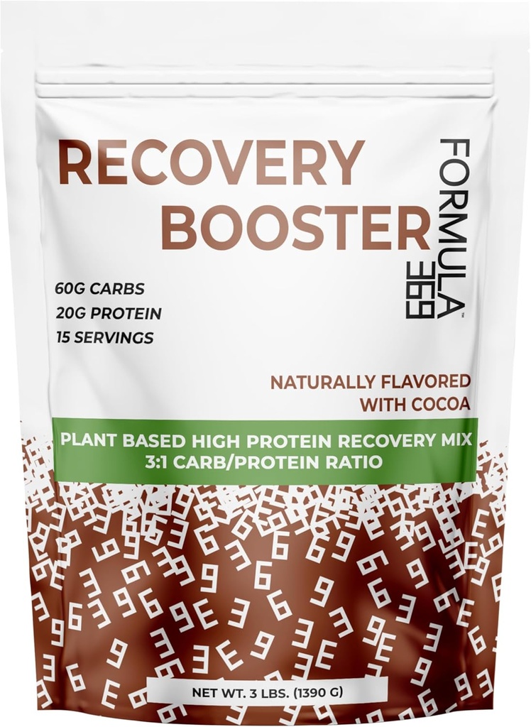 Recovery Booster, Vegan High Protein Recovery Mix, après l'exercice Shake w/ 20g de protéines et 60g de glucides, 100% naturel, 3 livres, sans gluten, sans allergène.