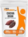 BulkSupplements.com Poudre d'extrait de cacao - Supplément de cacao - Sans sucre, végétalien et sans gluten, 500mg par portion, 100g (3.5 oz) (paquet de 1)