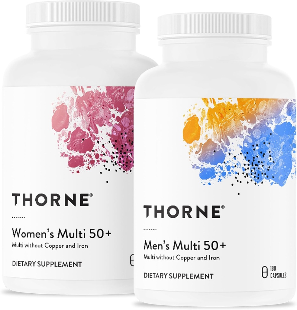 THORNE - Vieillissement actif Ensemble de multivitamines - Nutrition adaptée aux hommes et aux femmes 50+ - 30 portions