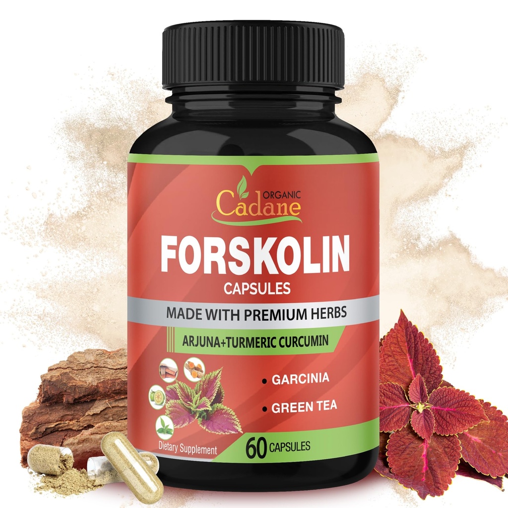Forskolin Suppléments Capsules avec Curcumine Turmère, Arjuna, Garcinia Cambogia, Thé Vert - 60 Capsules