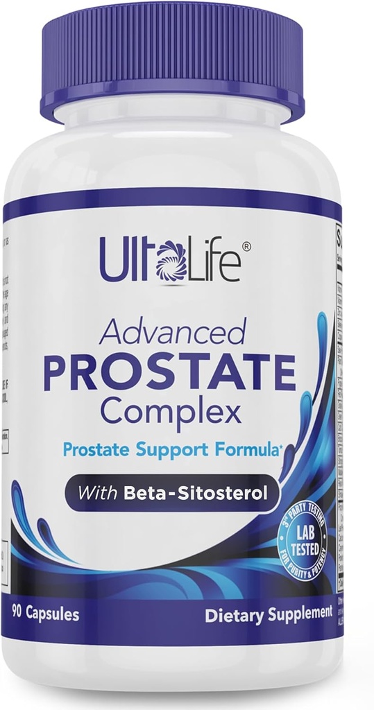 ULTALIFE Saw Palmetto Prostate Supplément pour hommes avec Beta Sitostérol favorise le confort urinaire, la qualité du sommeil et la santé de la prostate 90 Capsules