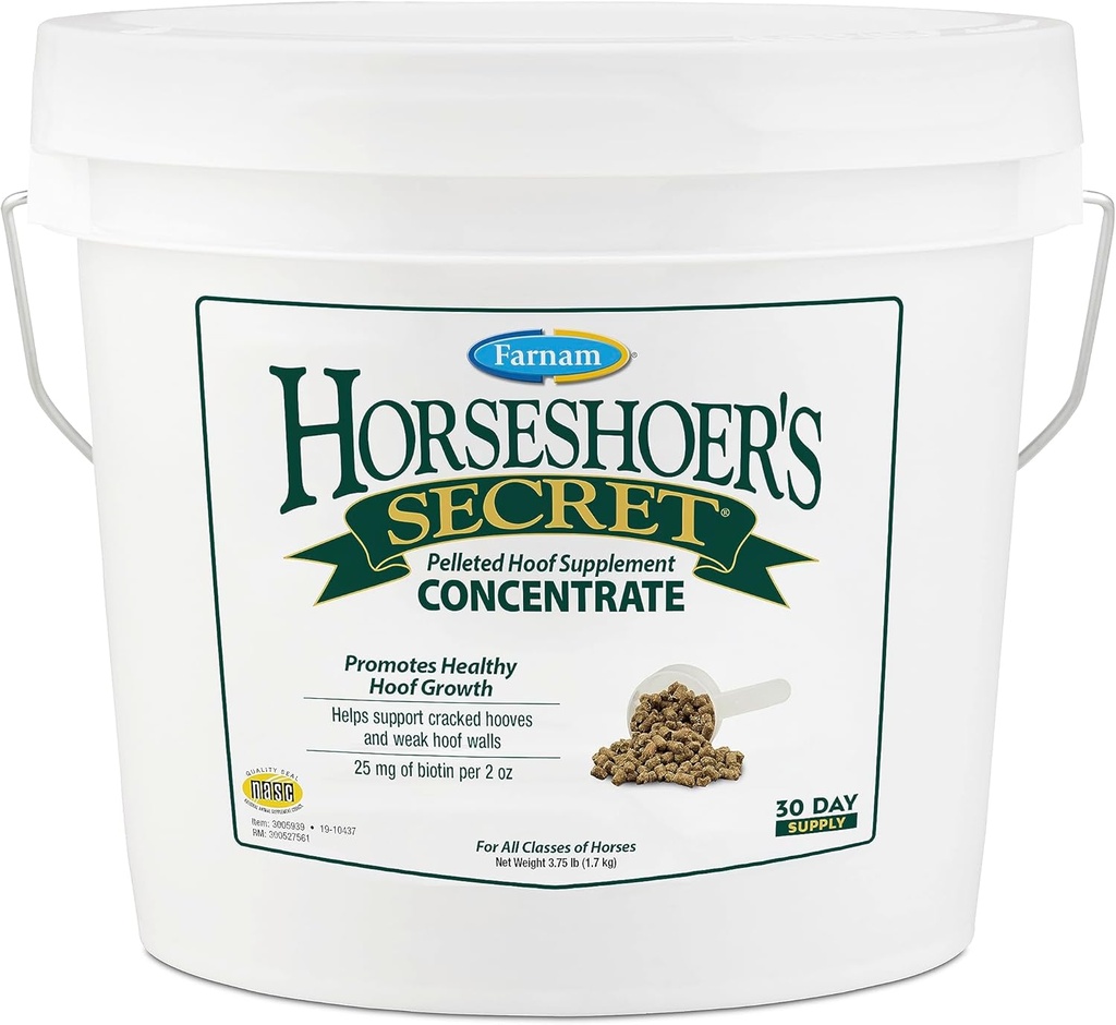 Farnam Horseshoer's Secret Pelleted Hoof Suppléments Concentrate, formule économique avec 25 mg. de biotine par 2 oz. service, 3,75 lb, 30 jours d'approvisionnement