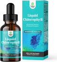 gouttes de chlorophylle liquide végétalienne - gouttes de chlorophylle liquide aromatisées à la menthe super concentrée - Détergent interne Soutien digestif Immune santé et corps entier Détox et nettoyage (60 portions)