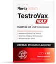 Novex Biotech TestroVax MAX – Multivitamine de testostérone quotidienne - Suppléments alimentaires pour stimuler la testostérone et augmenter la force, 60 Ct