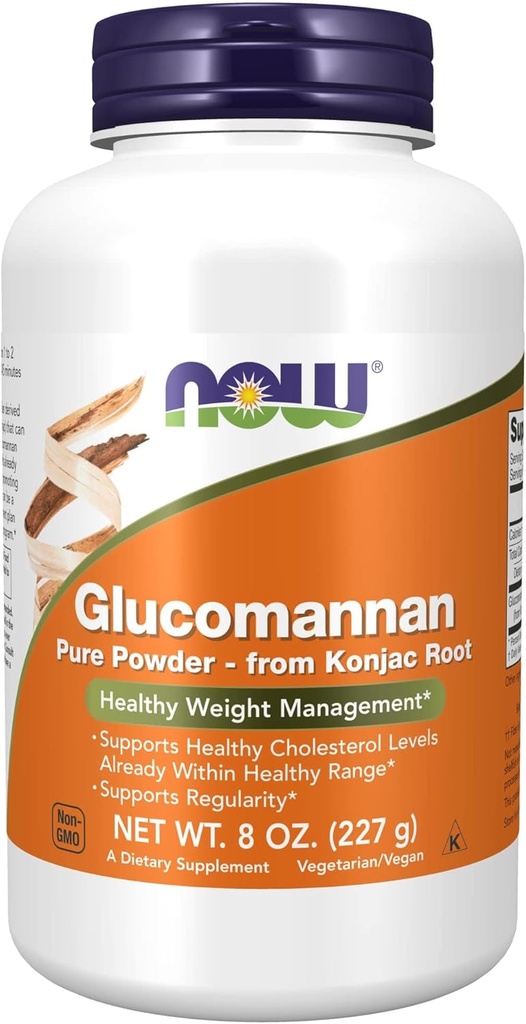 MAINTENANT Aliments suppléments, Glucomannan (Amorphophalus konjac) Pure Poudre, soutient la régularité*, Healthy Weight Management*, 8 Ounce (paquet de 1)