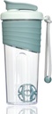 Bouteille de shaker protéinique 24oz – Tritan transparent avec échelle de mesure, poignée en silicone et boule de shaker Teal – parfait pour les shakes protéiniques, smoothies et suppléments