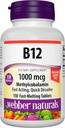 Webber Naturals Vitamine B12 1000 mcg, 150 Compte, comprimés à dissolution rapide, supplément de vitamine pour le métabolisme de l'énergie, immunitaire et la santé cardiaque, formule végétarienne, 150 jours d'approvisionnement