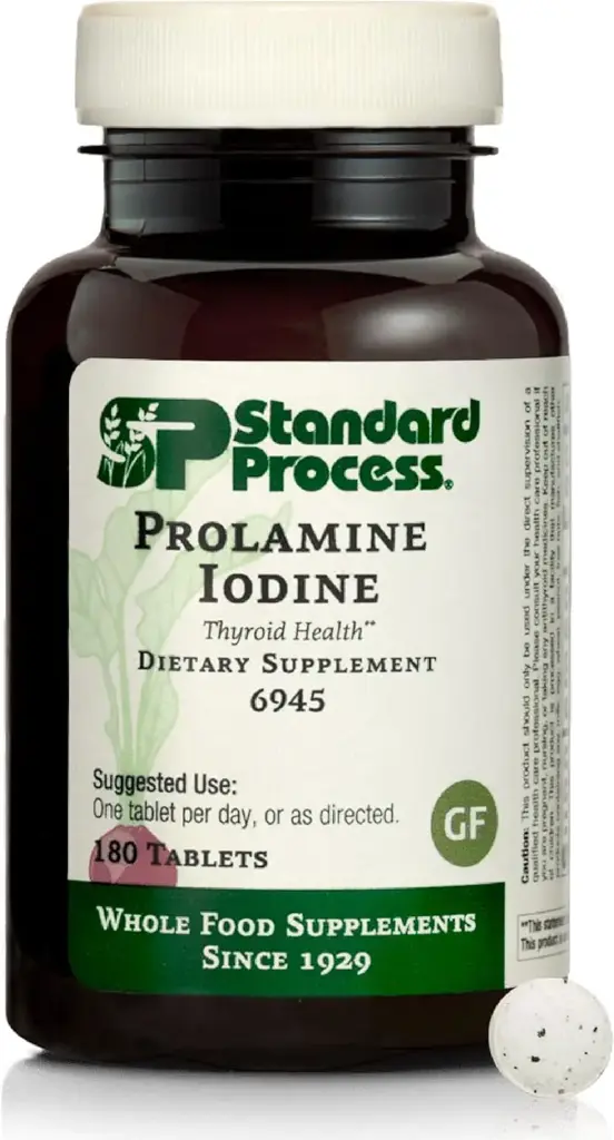 Processus standard - Prolamine Iodine - Soutient des niveaux d'iode sains, une fonction thyroïdienne saine, du calcium, de l'iode, sans gluten et végétarien - 180 comprimés