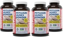 Poudre de pulvérisateurs de Psylium Prima Yerba - 12 oz (paquet de 4) - Supplément en fibre naturelle - Nettoyage des colonies - Santé des intestins - Vegan, non OGM, sans gluten (nouvelle étiquette - emballage mai vary)