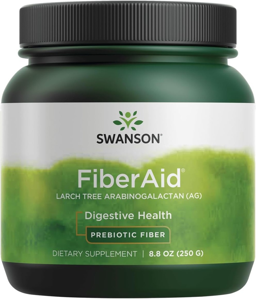 Swanson FiberAid - Larch Tree Arabinogalactan (AG) Poudre - Mélange de boissons fibreuses favorisant la santé digestive et soutient la santé gastro-intestinale - (8.8oz)