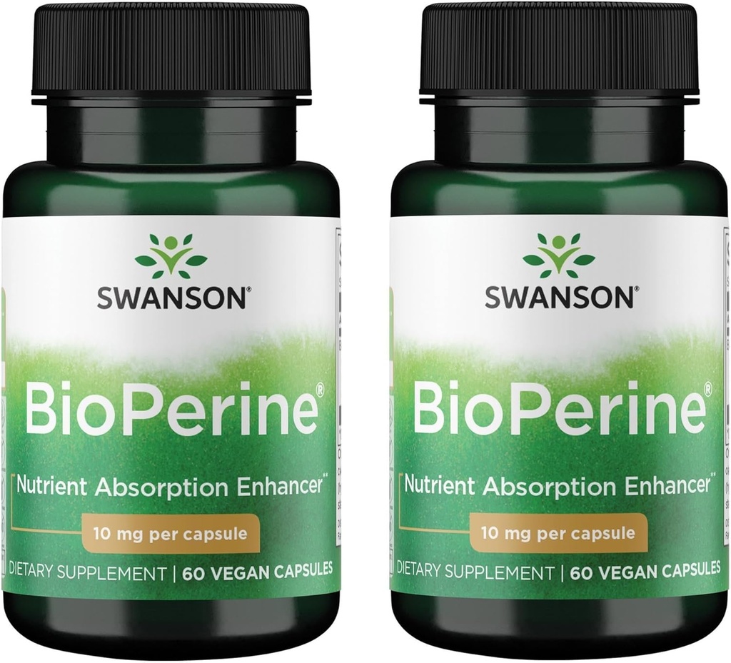 Swanson Bioperine 10 mg 60 capsules (2 boîtes)