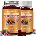 Bromelain, avec Zinc, Vitamine C, Elderberry pour Lung Immune Supplément de soutien pour les enfants adultes, Cardiopathie,Age Support Vitamines à croquer,Vegan, 120 Compte