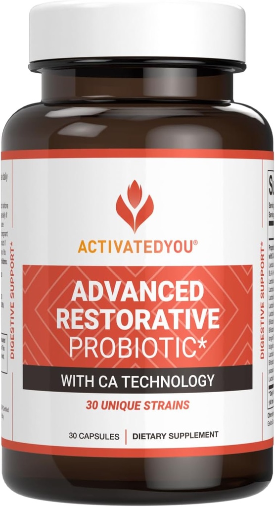 ACTIVATEDYOU Probiotique de restauration avancé pour l'utilisation quotidienne - 30 souche digestif Gut santé et immunitaire soutien de la fonction- Acidophilus supplément pour la peau radiante (30 capsules)