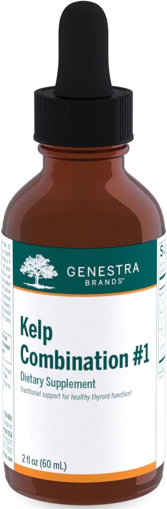 Genestra Marques Kelp Combinaison #1=Contient Bladderwrack, Borage, Skullcap, American Ginseng et Eleuthero=2 fl. oz.