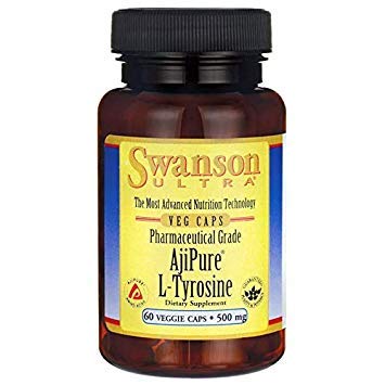 Swanson Acide amino Ajipure L-Tyrosine Pharmaceutique Grade 500 Milligrammes 60 Gélules