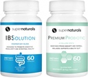 IBSolution Gut Health Bundle - All Natural Gut Health Support & Premium Probiotiques w/ 40 Million CFU pour le soutien des Bowels irréguliers, Bloating, Constipation, Gas, Douleur abdominale - 2 Pack (120 Caps)