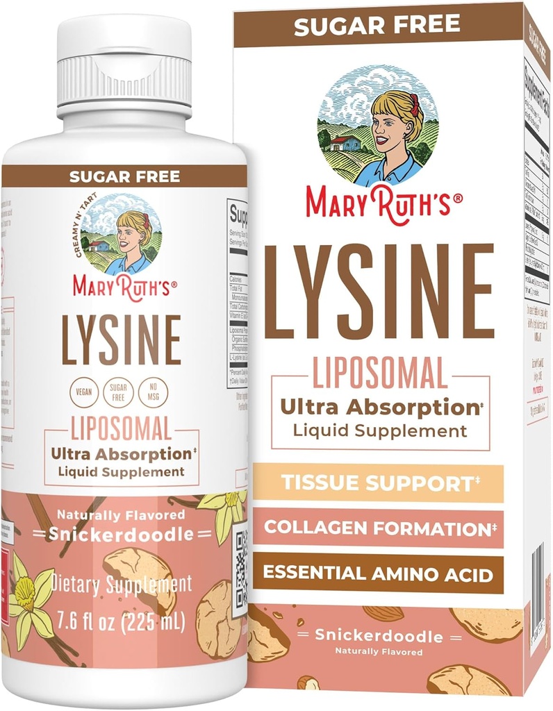 Supplément végétalien de lysine par MaryRuth's (Ultra Absorption) Lysine 500mg (Ultra Absorption) Soutien à la formation de collagène (Immune Support Supplement) Santé et bien-être (Ultra Absorption)