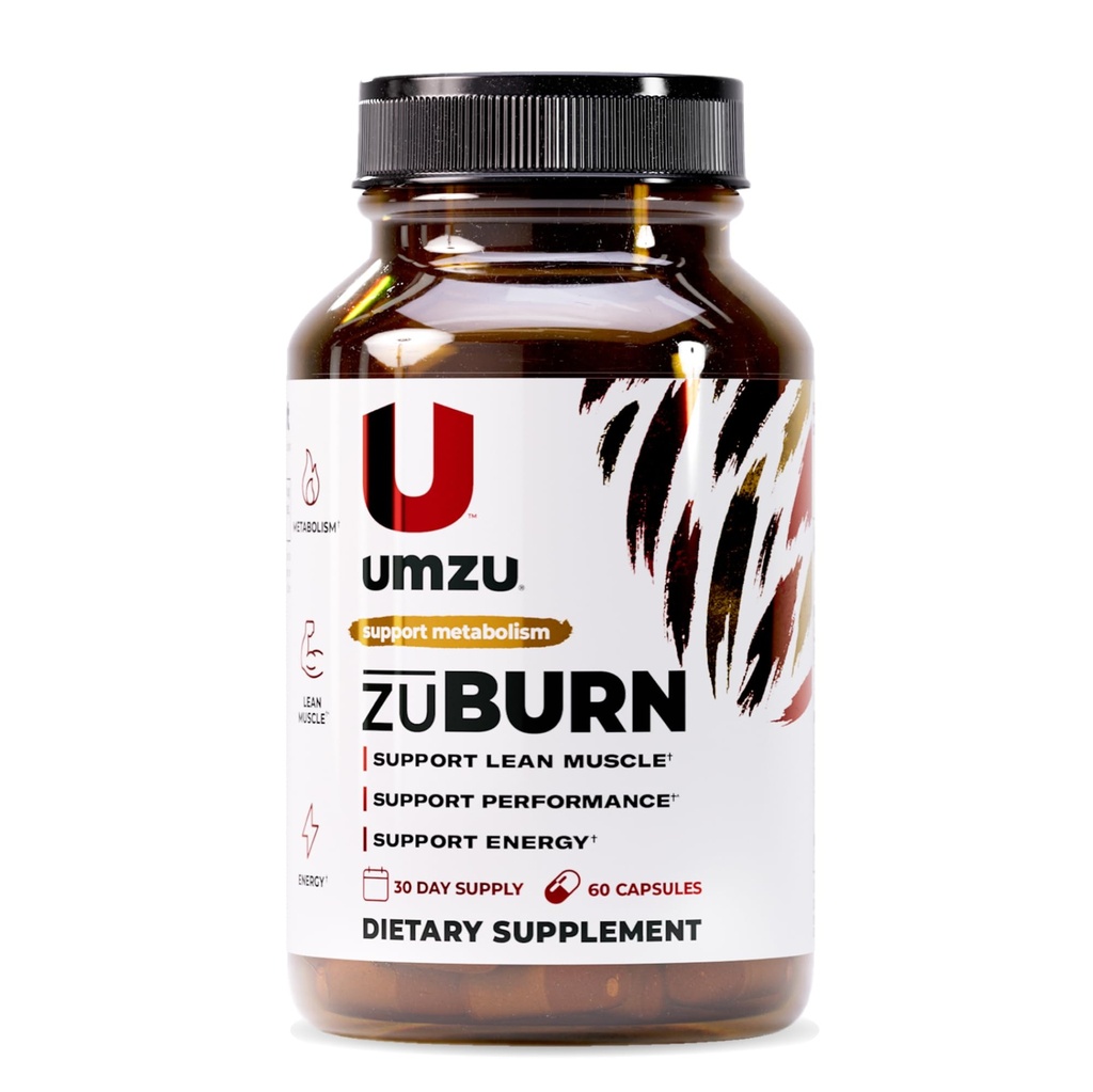 Supplément de soutien énergétique UMZU ZuBurn – 30 jours d'approvisionnement – Caféine, Mitoburn, Capsimax, Grains du Paradis, B6 & B12 – Soutient l'énergie quotidienne, Focus & Active Lifestyle – cGMP, USA Assemblé
