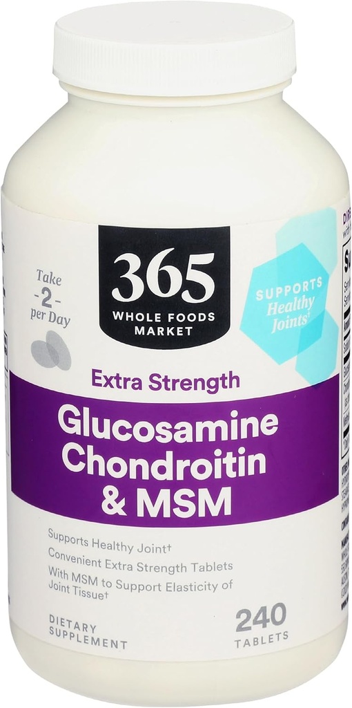 365 par marché des aliments entiers, glucosamine Chondritine X Strength MSM, 240 comprimés